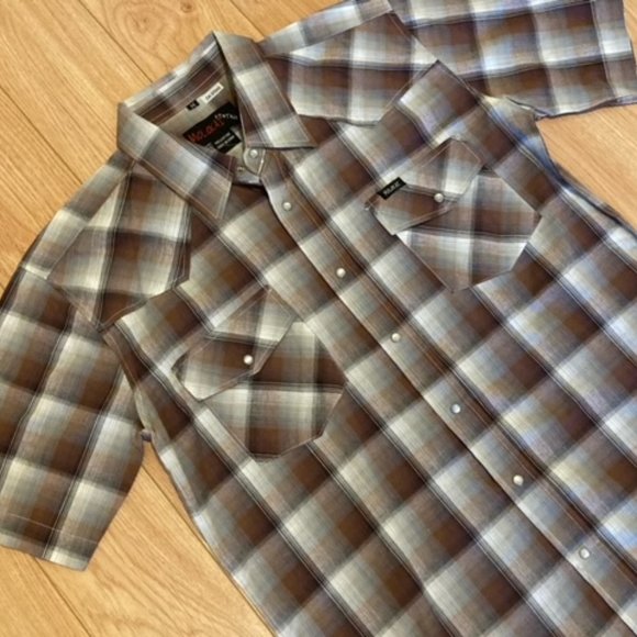 Men's Molokai Western Plaid Short Sleeve Shirt Size M - Picture 3 of 9